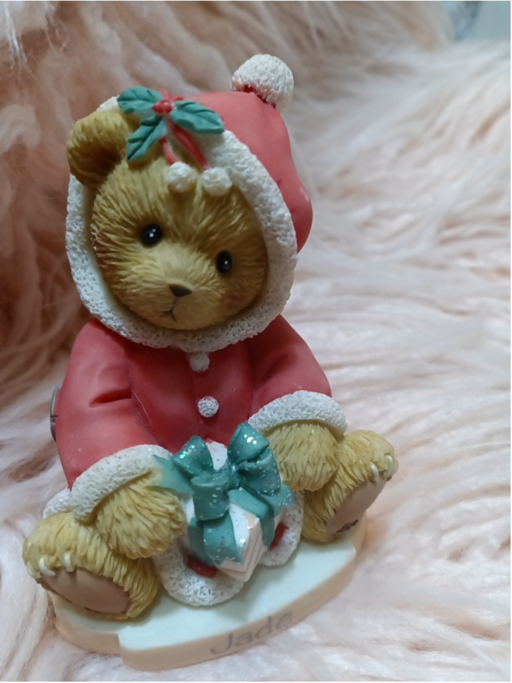 Cherished Teddies Wrapped up in Christmas Abbey Press Exclusive Red Santa Coat